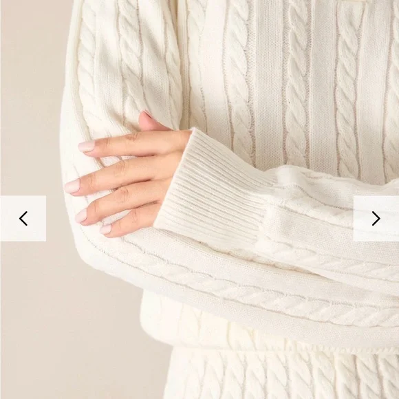 RIHOAS Cream Cable Knit Sweater with Black Trim - Picture 4 of 5